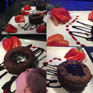 Fondant au chocolat et fraises